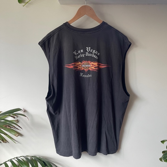 Y2K Vintage Las Vegas Harley Davidson Muscle Shirt - Picture 6 of 6